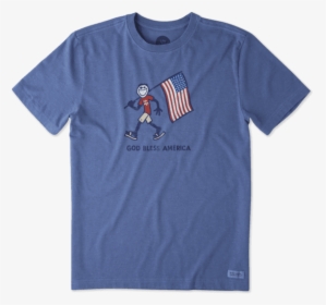 Men S God Bless America Crusher Tee - Life Is Good America, HD Png Download, Transparent PNG