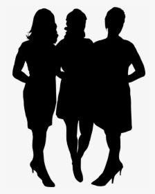 Girl Group Hoto Posing Silhouette Png - Free Group Silhouette Clip Art, Transparent Png, Transparent PNG