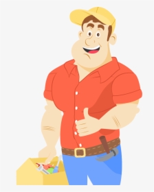 Handyman Services - Contractor Building Home Cartoon, HD Png Download, Transparent PNG