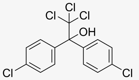 Skeletal Formula Of Dicofol - 5 5 Dithiobis 2 Nitrobenzoic Acid, HD Png Download, Transparent PNG