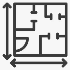 Blueprint With Square Feet Measurements Icon - Icon For Square Feet, HD Png Download, Transparent PNG