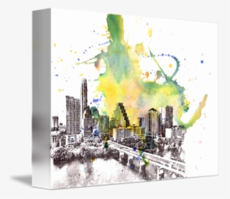 Austin Cityscape Skyline Art Painting By Isabelle Dillard - Austin Cityscape Art, HD Png Download, Transparent PNG