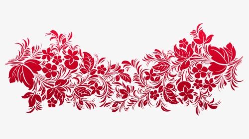 Transparent Ornaments Clipart - Red Floral Design Png, Png Download, Transparent PNG