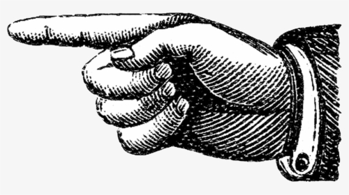 Clip Art Hand Pointing Image - Old Fashioned Pointing Finger, HD Png Download, Transparent PNG