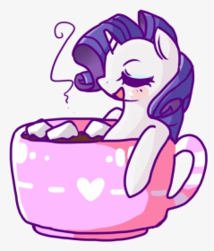 Artist Matcharoll Of Pony Drink Chocolate - Mlp Rarity With Marshmallow, HD Png Download, Transparent PNG