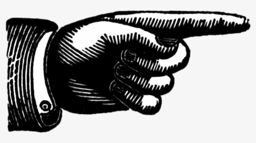 Vintage Hand Pointing Clipart - Pointing Finger No Background, HD Png Download, Transparent PNG