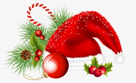 Hat, Ball, Tree Leaf, Candy Christmas Png Image - Christmas Decor Png, Transparent Png, Transparent PNG