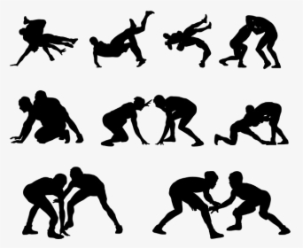 Wrestling Silhouette Png Download Image - Wrestling Silhouette Vector Free, Transparent Png, Transparent PNG