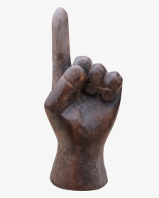 Vintage Wooden Pointing Finger Hand Sculpture - Statue, HD Png Download, Transparent PNG