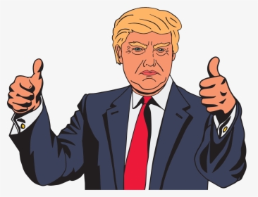 Cartoon, Celebrity, Comic, Donald Trump, Male, Man - Trump Thumbs Up Clipart, HD Png Download, Transparent PNG