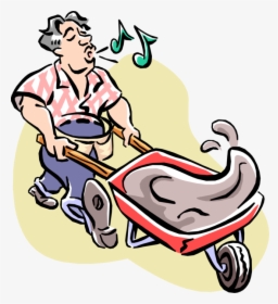 Vector Illustration Of Do It Yourself Home Improvement - Cartoon Wheelbarrow, HD Png Download, Transparent PNG