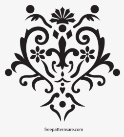 Damask Stencil Pattern - Wall Stencil Vector, HD Png Download, Transparent PNG