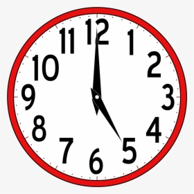 Clip Art Free Clipart Time Clock - 5 O Clock Clipart, HD Png Download, Transparent PNG