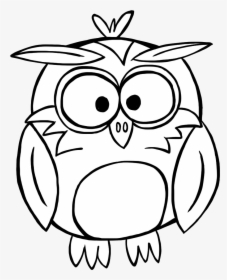 Mountain Black And White - Clip Art Owl Cute Black And White, HD Png Download, Transparent PNG