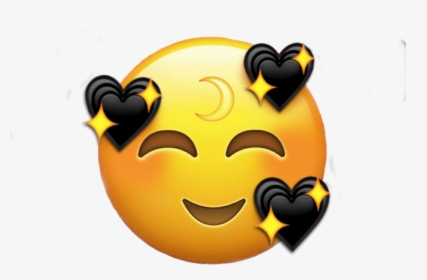 #tumblr #emoji #heart #black #moon #beautiful - Iphone In Love Emoji, HD Png Download, Transparent PNG