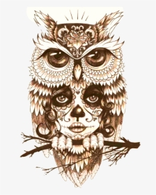 Body Owl Art Tattoo Mystic Drawing Clipart - Mystic Owl Tattoo Designs, HD Png Download, Transparent PNG