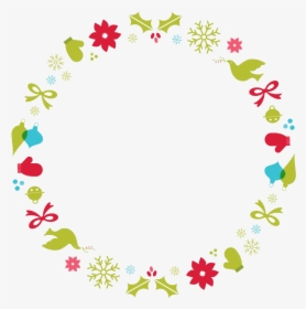 Flower Border Designs Png Free Images - Round Christmas Border Clipart, Transparent Png, Transparent PNG