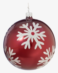 Christmas Ball Ornament With Silver Snowflake, 10cm - Christmas Ornament, HD Png Download, Transparent PNG
