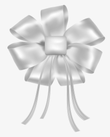 Transparent White Christmas Bow Png - White Ribbon Transparent Png, Png Download, Transparent PNG