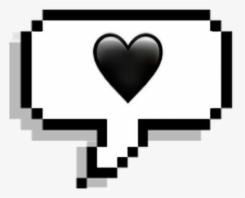 #heart #text #emoji #black #tumblr #png #sticker - Black Heart Emoji Aesthetic, Transparent Png, Transparent PNG