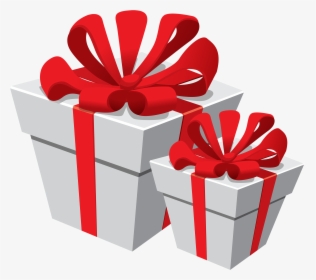 White Gift Boxes With Red Bow Png Clipart - Thanks For Gift Hubby, Transparent Png, Transparent PNG