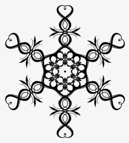 Detailed Snowflake Clipart - Christmas Clipart Black And White Vector Free, HD Png Download, Transparent PNG