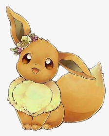 Pokemon Kawaii - Eevee With Flower Crown, HD Png Download, Transparent PNG