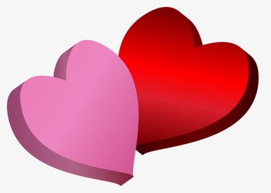 Pink And Red Hearts Png Clipart - Pink And Red Hearts, Transparent Png, Transparent PNG