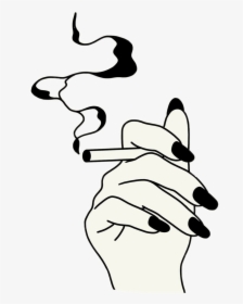 Girl Drawing Smoking Clipart , Png Download - Simple Easy Trippy Drawings, Transparent Png, Transparent PNG