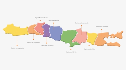 Mapa De Chile Por Regiones Png, Transparent Png, Transparent PNG