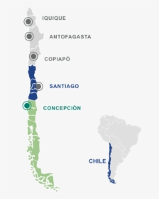 Mapa De Chile Santiago Concepción, HD Png Download, Transparent PNG