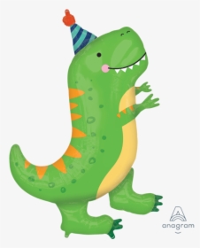 Cute Party T-rex Happy Dino - Dinosaur Supershape Balloon, HD Png Download, Transparent PNG