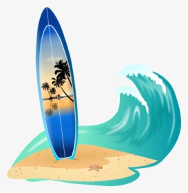 Surfboard Clipart Transparent - Happy Birthday Surfer, HD Png Download, Transparent PNG
