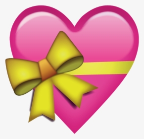 Download Pink Heart With Ribbon Emoji Png - Ribbon Heart Emoji Transparent, Png Download, Transparent PNG
