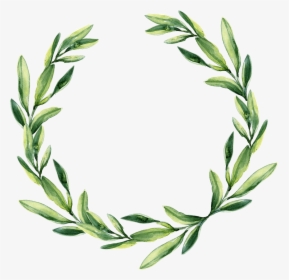 Leaf Garland Gift Wreath Watercolor Green Wedding Clipart - Transparent Background Leaf Wreath Clipart, HD Png Download, Transparent PNG