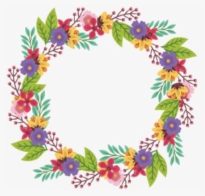 Border Frame Wreath Circle Round Leaves Vines Vinesan - Roman Garlands Flowers Clipart, HD Png Download, Transparent PNG