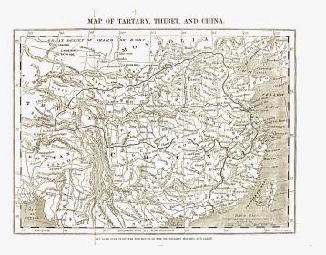 Map Of Tartary, Thibet, And China - Map, HD Png Download, Transparent PNG