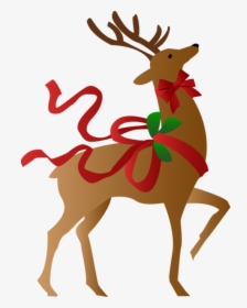 Transparent Santa And Reindeer Png - Reindeer Christmas Clipart, Png Download, Transparent PNG
