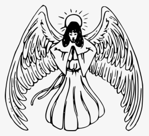 Praying Angel Line Art, HD Png Download, Transparent PNG