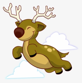 Flying Reindeer Clip Arts - Flying Reindeer Clipart, HD Png Download, Transparent PNG