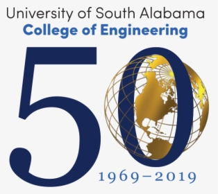 Usa College Of Engineering 50th Anniversary Logo - University Of South Alabama Logo College Of Engineering, HD Png Download, Transparent PNG
