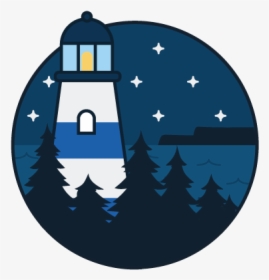Lighthouse Doodle V2 Stars Night Maine Coast Lighthouse - Doodle Lighthouse Png, Transparent Png, Transparent PNG