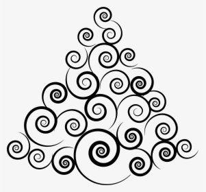 Xmas Tree Ornament Png Black And White - Transparent Abstract Christmas Tree, Png Download, Transparent PNG
