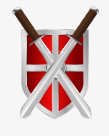 Shield, Crossed Swords, Sword, Cross, Two, Crossed - Clipart Sword And Shield, HD Png Download, Transparent PNG