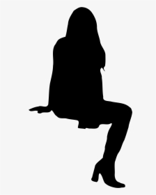 Silhouette - Woman Sitting Silhouette Png, Transparent Png, Transparent PNG