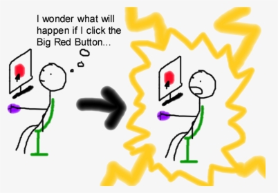 A Magical Big Red Button Whatever You Do, Don T Click - Cartoon, HD Png Download, Transparent PNG