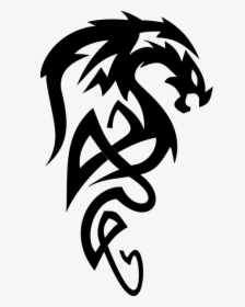Tribal, Drake, Dragon, Mythological, Mythical - Dragon Black And White Png, Transparent Png, Transparent PNG