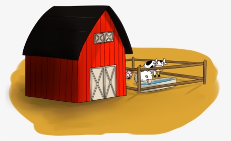Free Barn With Farm Animals Free Download Png Clipart - Cow In A Barn Clipart, Transparent Png, Transparent PNG