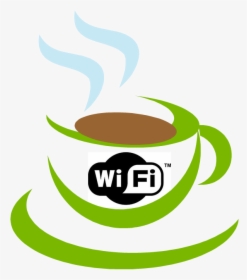Green,cup,logo,coffee Cup,font,graphics,clip - Cafe Wifi Logo Png, Transparent Png, Transparent PNG