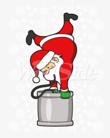 Drunk Santa Png - Santa Doing A Keg Stand, Transparent Png, Transparent PNG